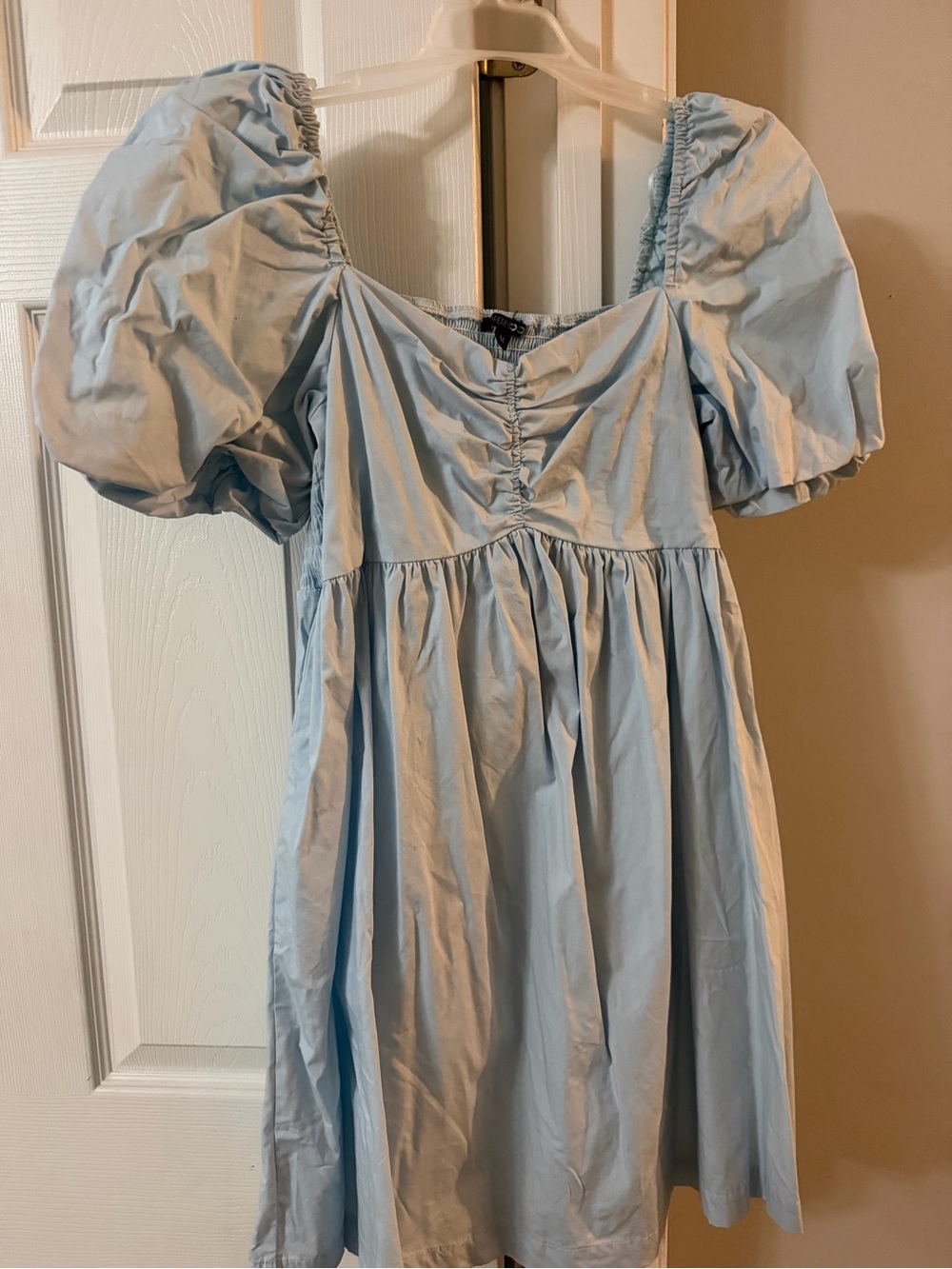 Light Blue Puff-Sleeve Women’s Dress